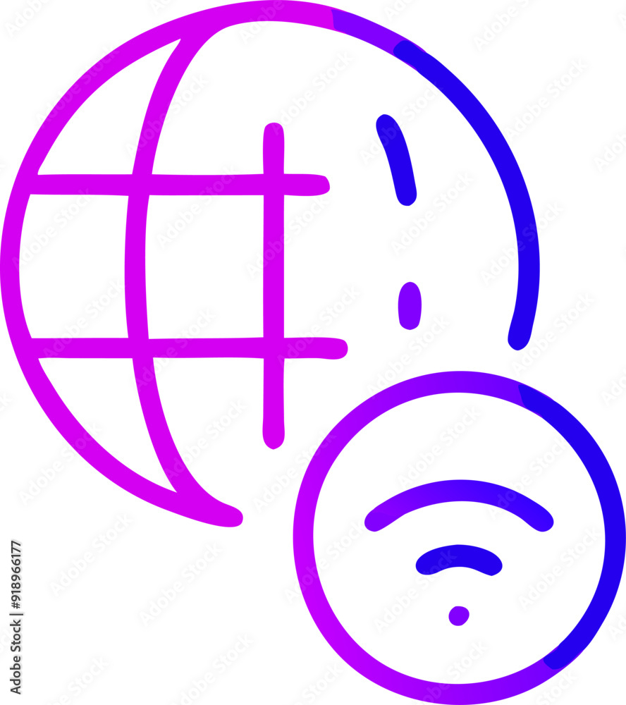 internet, icon outline gradient internet, icon outline gradient
