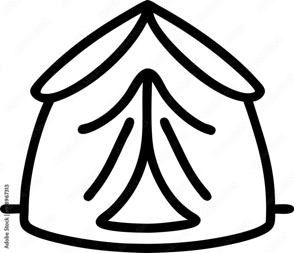 qualcosa di simile ad una yurtha o una tenda aliena, icon outline