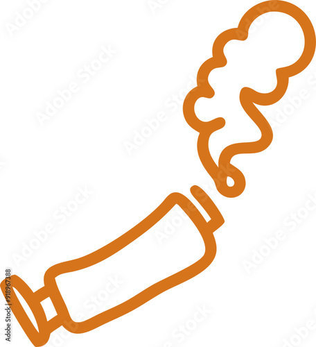 exhaust gases from a car, icon outline