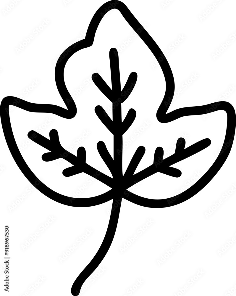 Obraz premium autumn leaf, icon outline