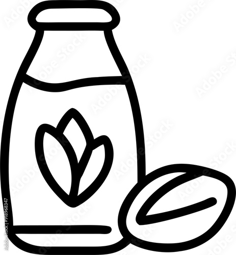 almond milk, icon outline