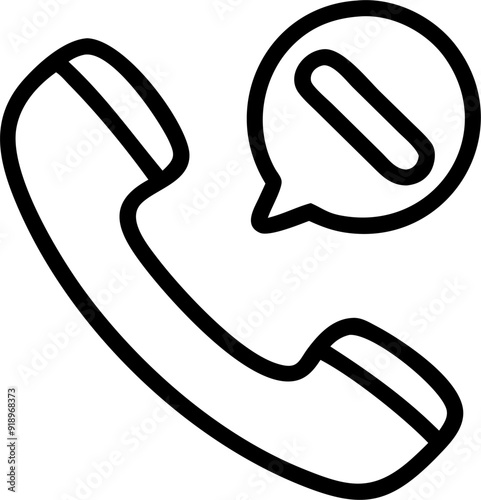 missed call, icon outline