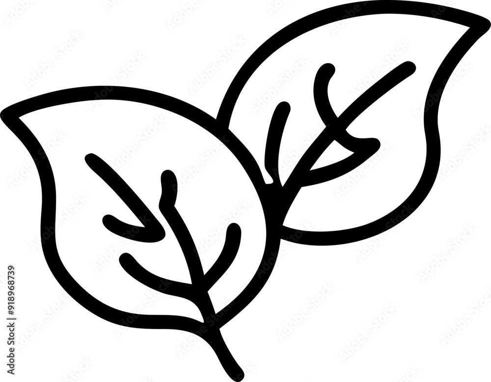 Obraz premium icon is leaves, icon outline