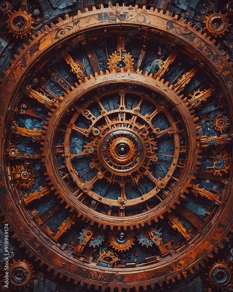 Gears and cogs of an old mechanism, 3d rendering, 3d illustration Gears and cogs of an old mechanism, 3d rendering, 3d illustration