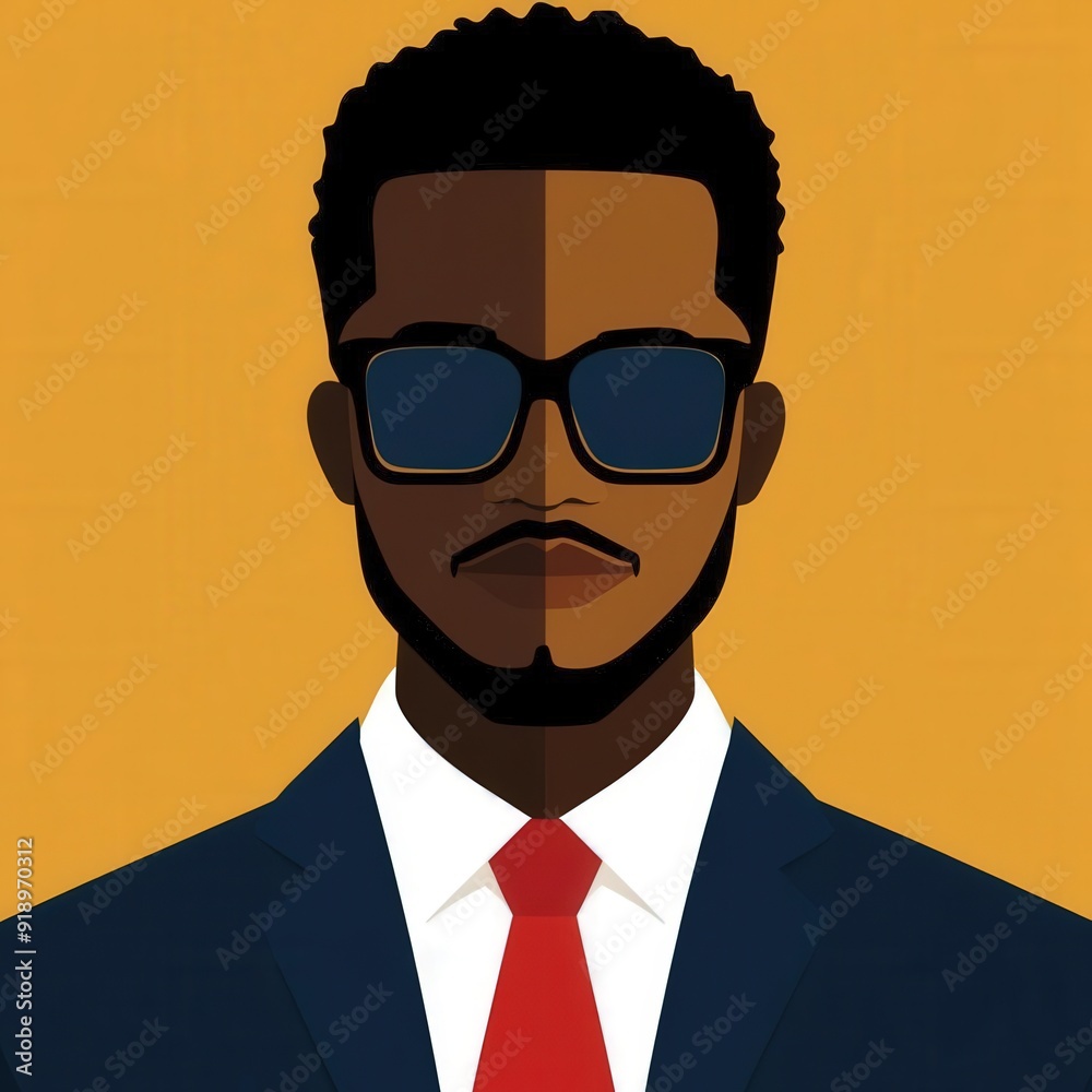 A stylish man in sunglasses and a suit stands confidently against a vibrant backdrop A stylish man in sunglasses and a suit stands confidently against a vibrant backdrop