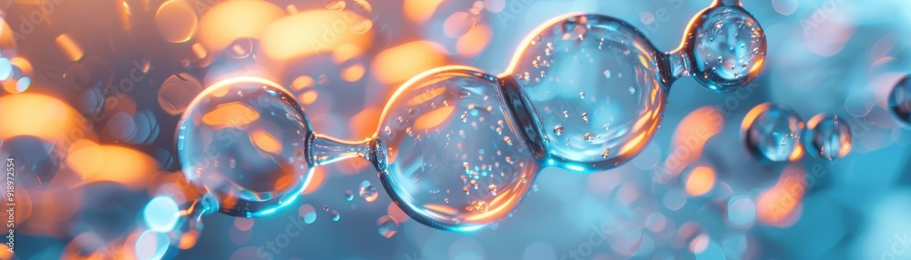 Abstract Bubbles in Blue and Orange Light Abstract Bubbles in Blue and Orange Light