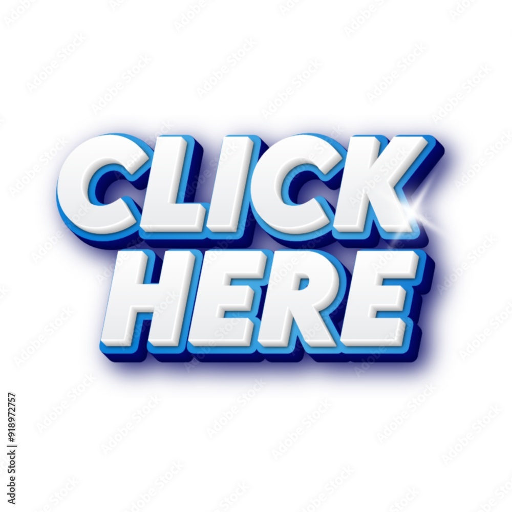 3D click here text poster 3D click here text poster