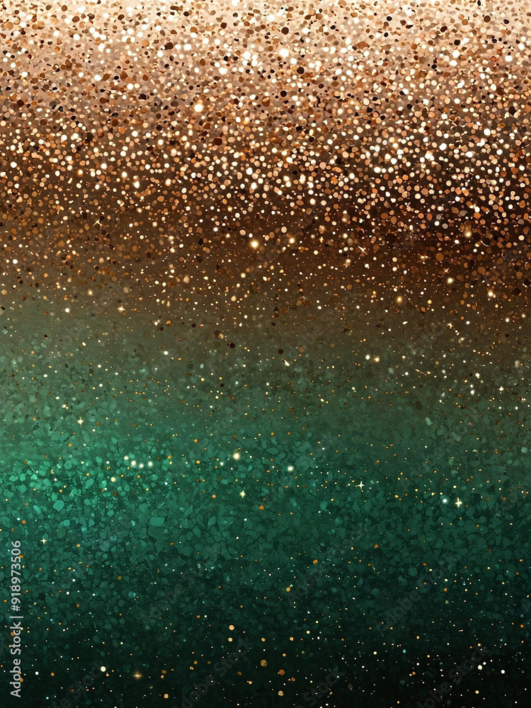 Fototapeta premium Bronze and emerald green glitter gradient background wallpaper