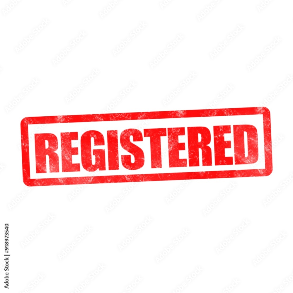 Registered red stamp seal Registered red stamp seal