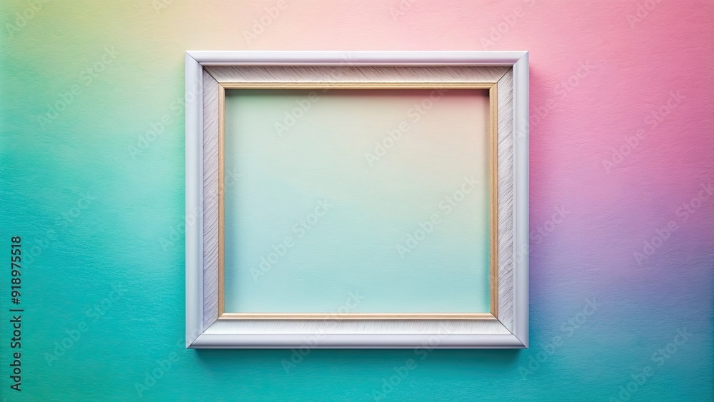 Fototapeta premium Frame picture with ombre style on pastel background, pastel, frame, picture, ombre, style, soft, gradient, colors