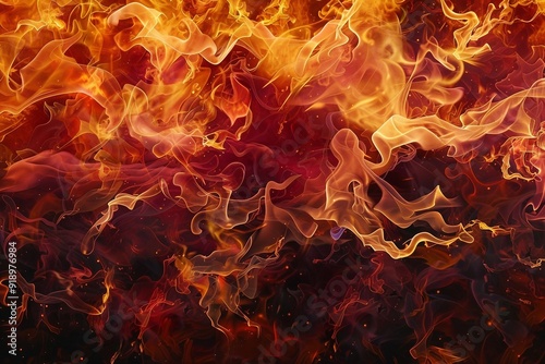 Dynamic Abstract Fire Texture with Vivid Flames and Fiery Energy. Generative AI