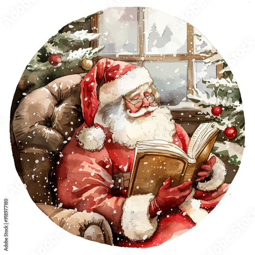 Christmas greeting card with santa