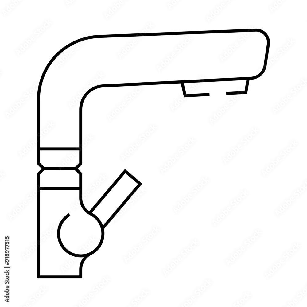 flow faucet water line icon vector. flow faucet water sign. isolated contour symbol black illustration flow faucet water line icon vector. flow faucet water sign. isolated contour symbol black illustration