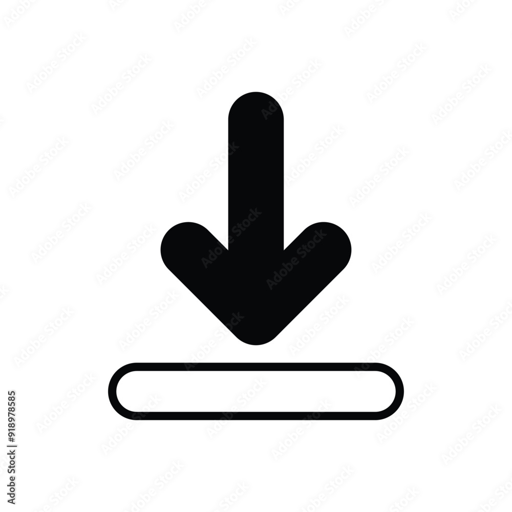 arrow down glyph icon with white background vector stock illustration arrow down glyph icon with white background vector stock illustration