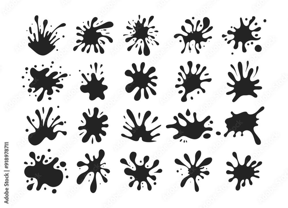 Flat collection splashes, decorative shapes. Flat collection splashes, decorative shapes.
