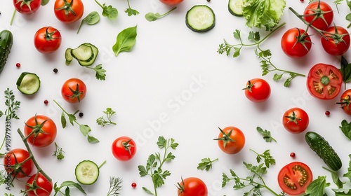 Fresh Vegetables on White Background