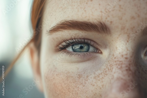 Here's a close-up of a woman with beautiful blue eyes and a beautiful natural eyebrow. When you see it, you believe it.