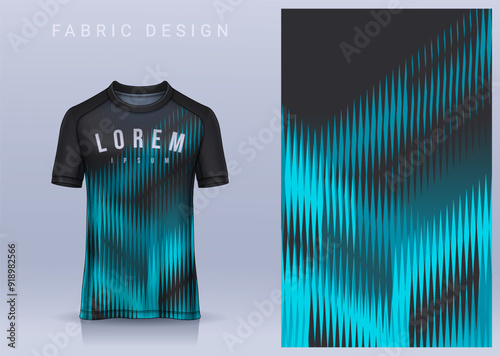 Fabric textile design for Sport t-shirt, Soccer jersey mockup for football club. uniform front view.