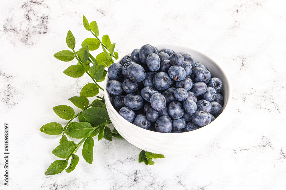 Ripe sweet blueberry in the bowl Ripe sweet blueberry in the bowl