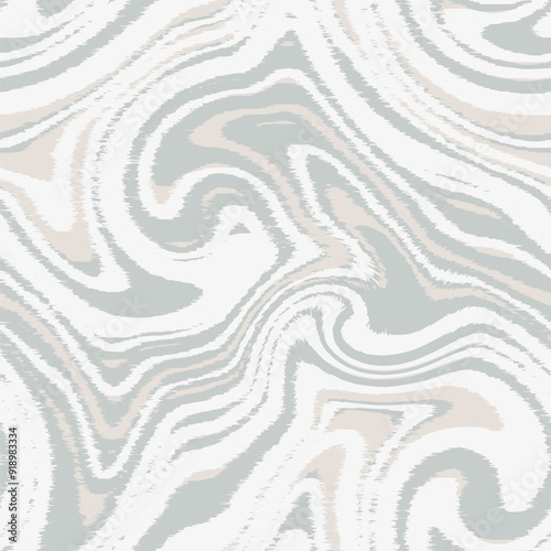 Wavy and swirled brush strokes vector seamless pattern. Bold lines organic ornament. Hand drawn beige white  brushstrokes, rough smears with scribbles. Biological grunge squiggles. Ink wrapping paper.