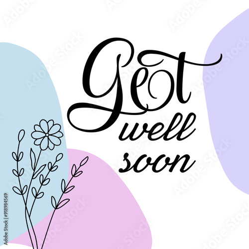 Get well soon card with flowers