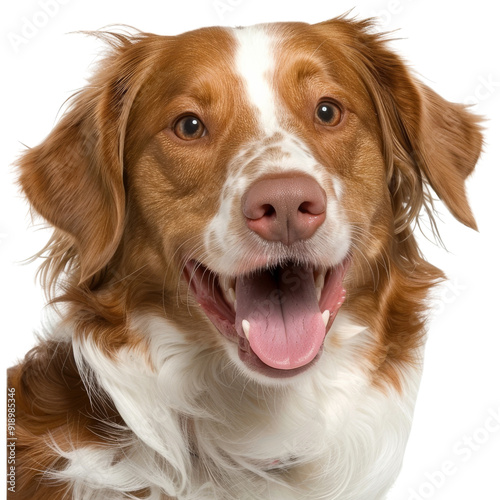 Happy Dog with Fluffy Coat and Bright Expression Isolated without Background.