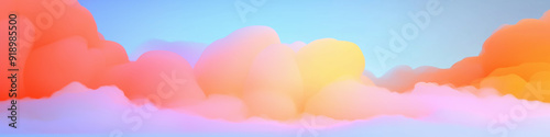 Abstract vibrant clouds background. Celestial hues