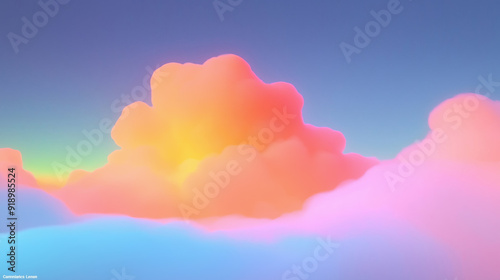 Abstract vibrant clouds background. Celestial hues