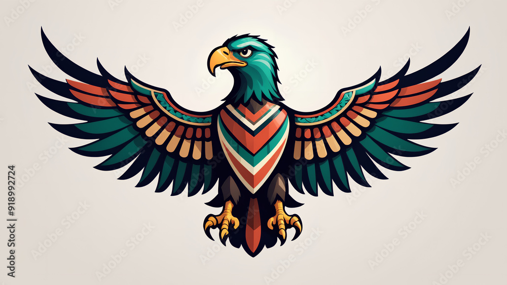 Obraz premium Design a highly simplified and stylized Mexican eagle suitable for a logo