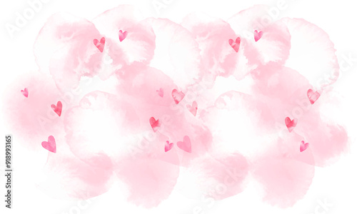 Heart patterned on background watercolor style design
