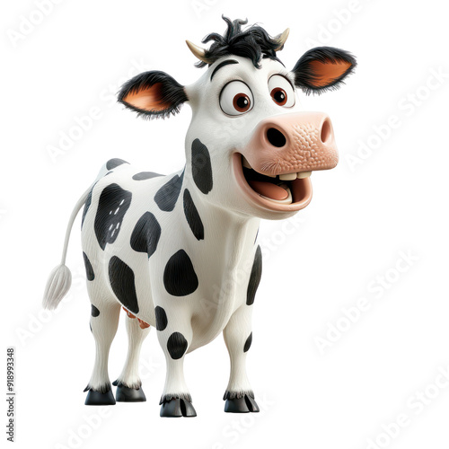 Cute cow isolated on a transparent background for web, banner, wallpaper