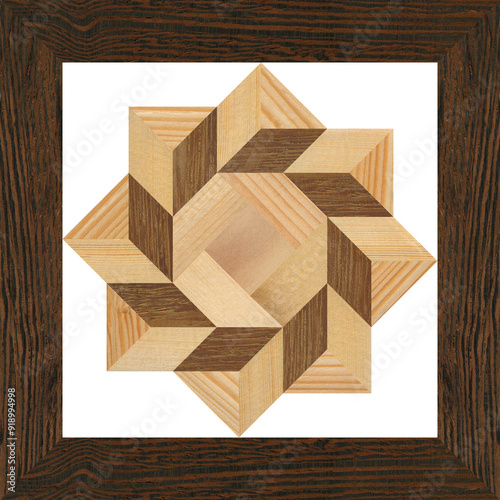 Wooden marquetry can be patterns created from the combination of pine wenge and walnut wood, wooden floor, parquet, cutting board