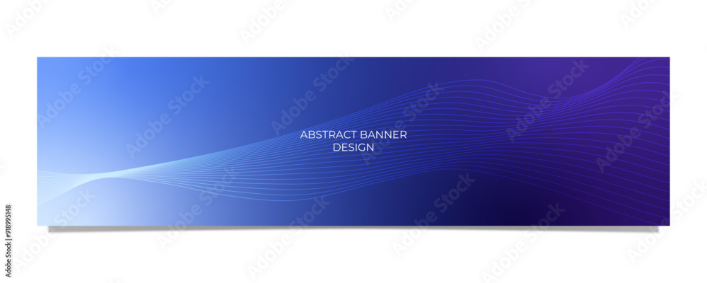 Fototapeta premium BANNER 13, ABSTRACT GRADIENT AND WAVE OF WIREFRAME DESIGN