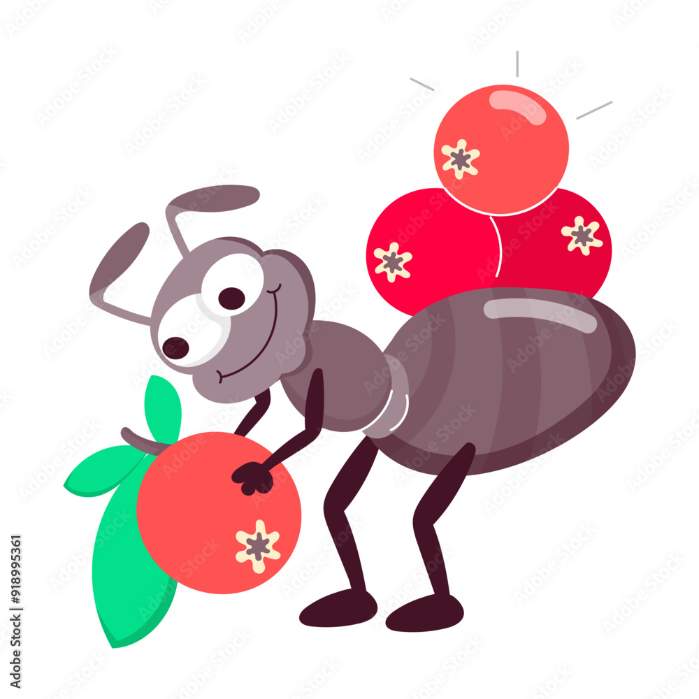 Fototapeta premium A flat style mascot of ant fruit