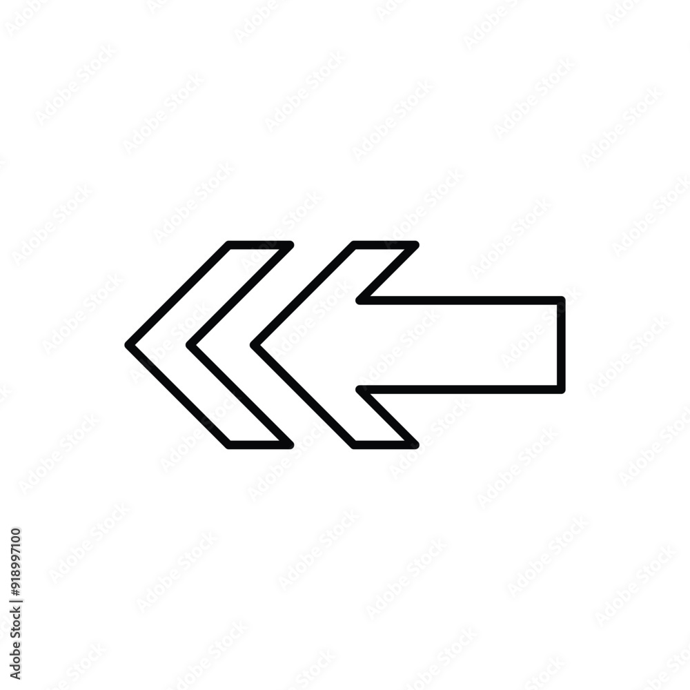 arrow left line icon with white background vector stock illustration arrow left line icon with white background vector stock illustration