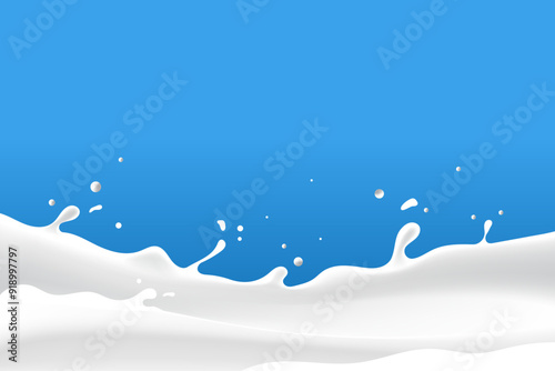 milk or yogurt water wave. white liquid wave splash element.