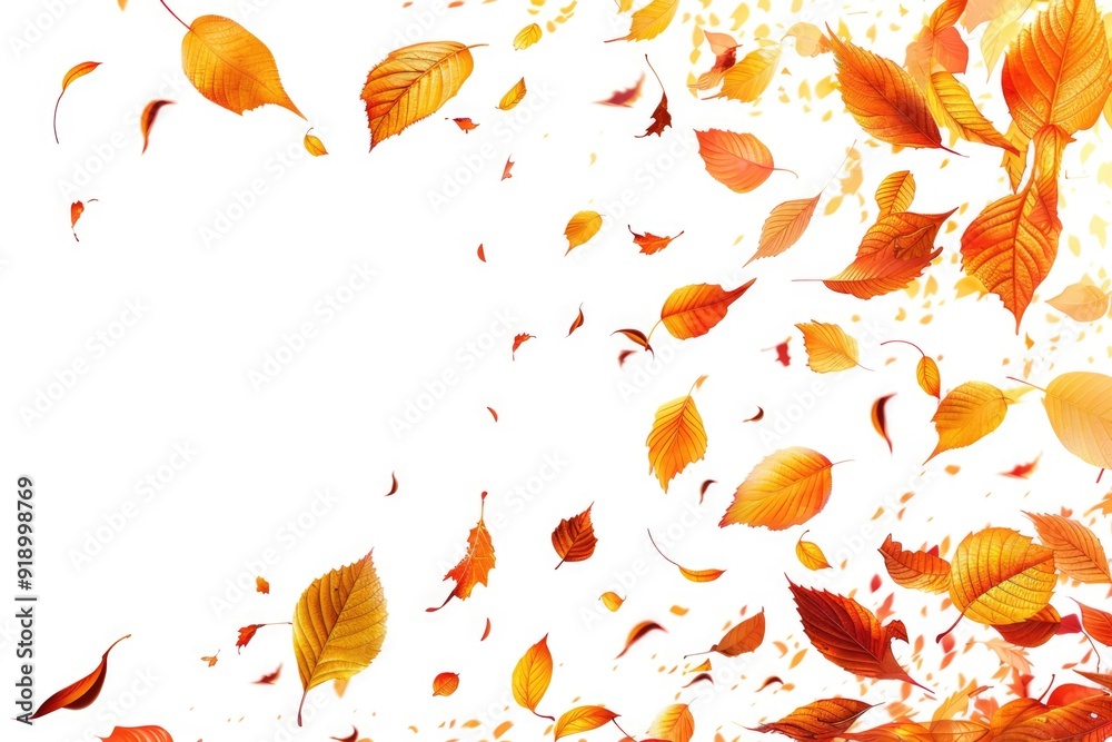 A bunch of leaves blown by wind A bunch of leaves blown by wind