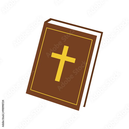 Bible book icon illustration Christian church book