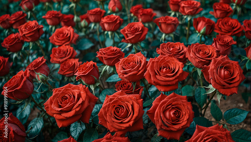 Red roses garden