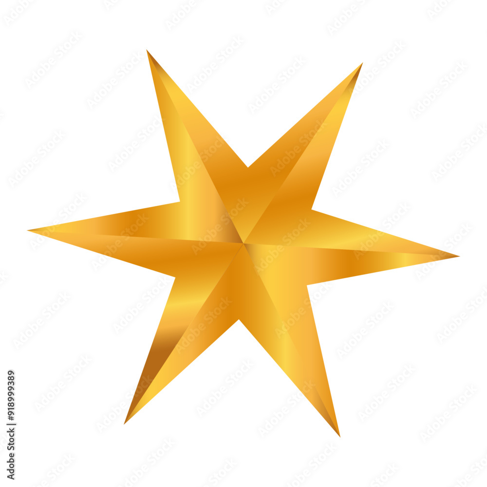 Fototapeta premium Six end star illustration Minimalistic star icon isolated illustration on the white background