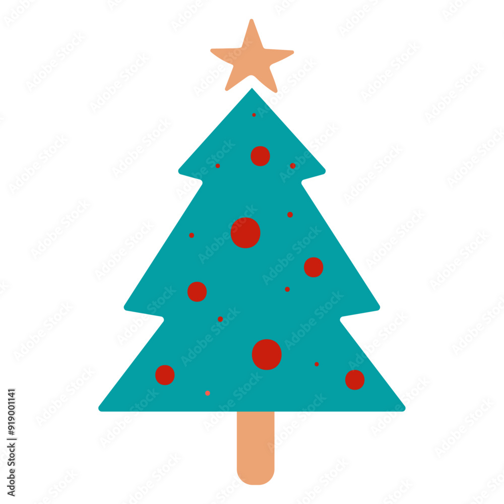 Flat christmas element, Flat design christmas decoration on white background Flat christmas element, Flat design christmas decoration on white background