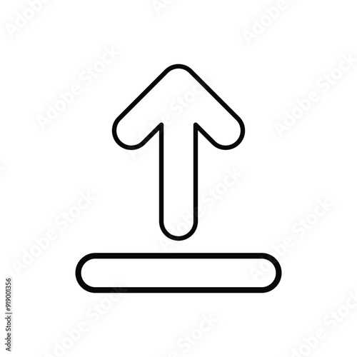 arrow up line icon with white background vector stock illustration