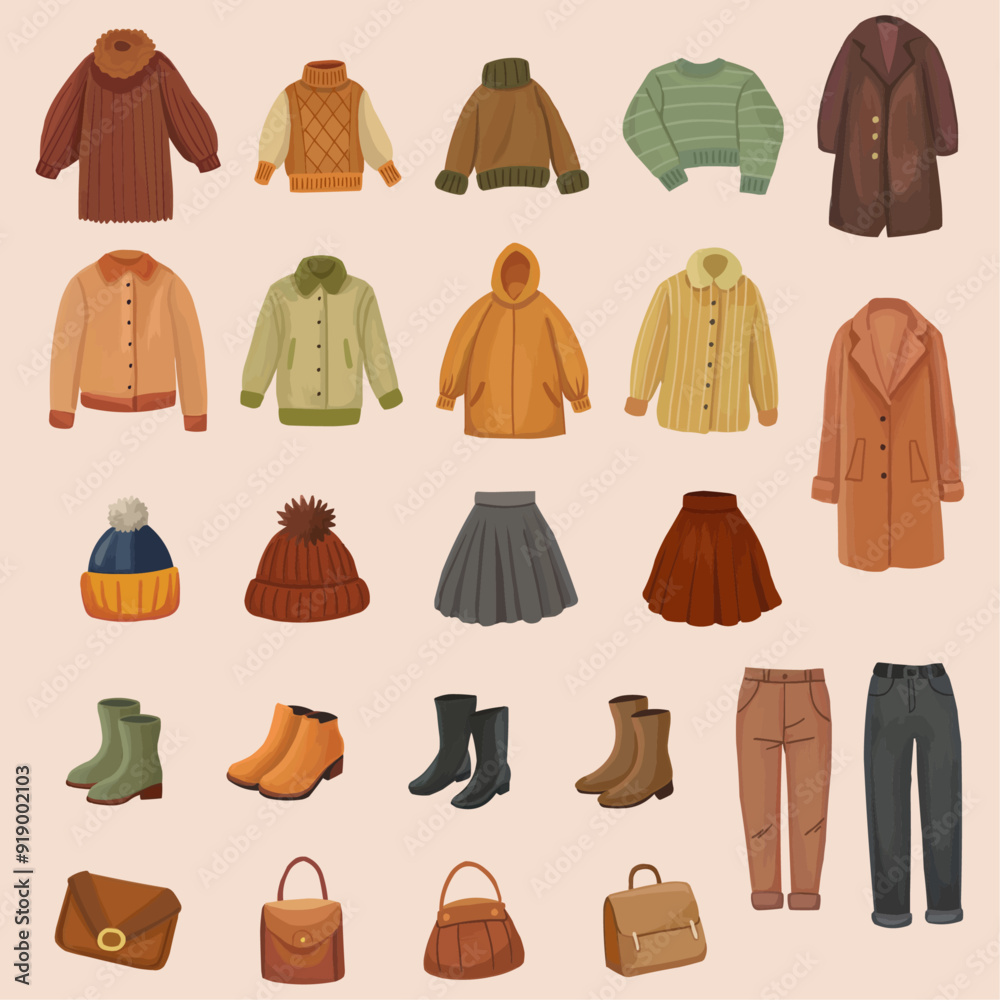 Women's autumn or winter clothes Girl's outfit Coat jaket sweater skirt trousers shoes handbag Women's autumn or winter clothes Girl's outfit Coat jaket sweater skirt trousers shoes handbag