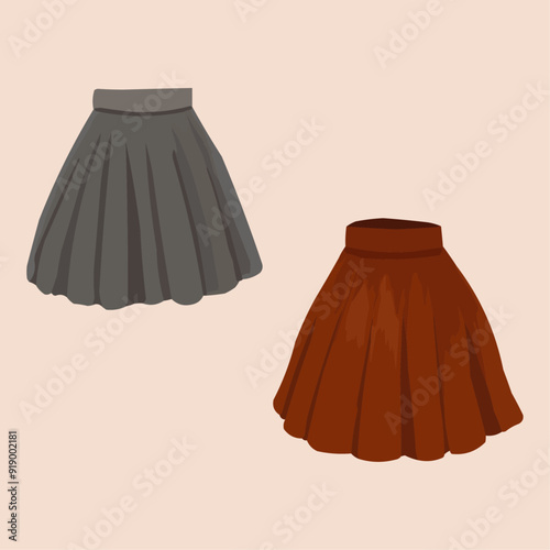 Red and grey fluffy skirt Girl outfit