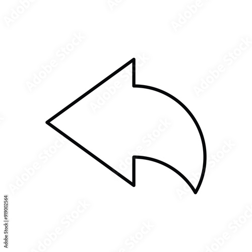 Free Download arrow left line icon with white background vector stock illustration - GFXLoad