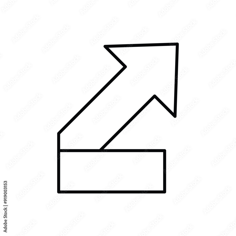 arrow line icon with white background vector stock illustration arrow line icon with white background vector stock illustration