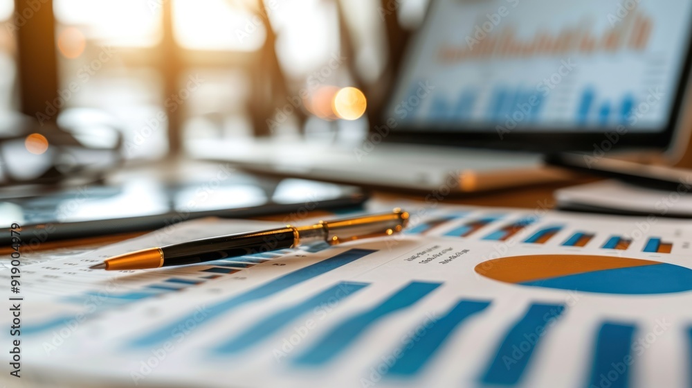 Financial Data Analysis on Desk with Pen Financial Data Analysis on Desk with Pen