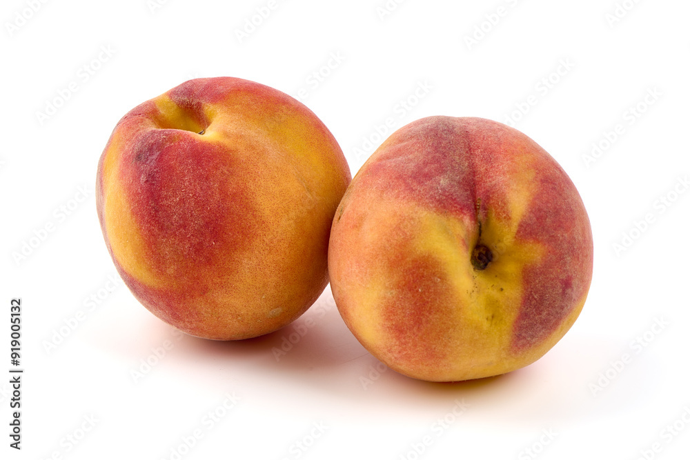 Fresh peaches, isolated on white background. Fresh peaches, isolated on white background.
