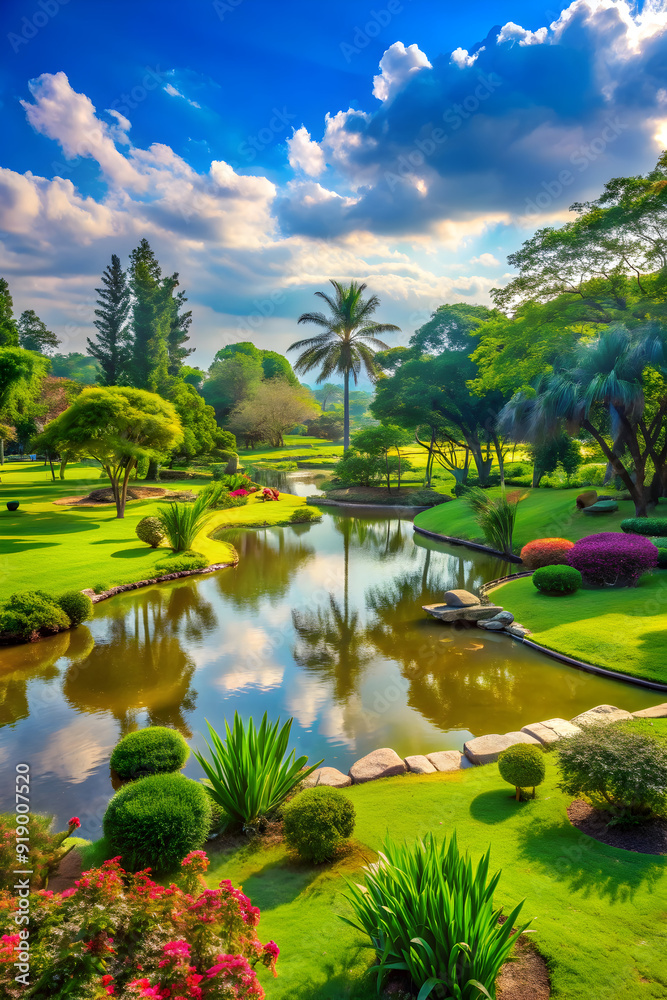 Obraz premium blank nature park landscape scene at daytime