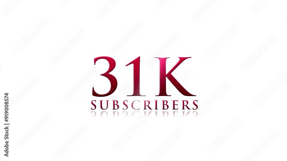 Congratulation 31k Subscribers, Thanks For 31k Subscribers, 31k Subscriber Text Animation